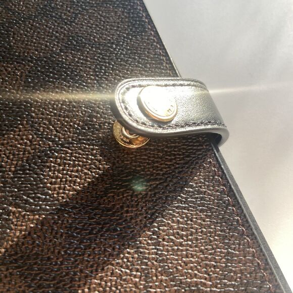 Coach Notebook In Signature Canvas Gold/Walnut/Black Diary Lined Spiral CZ198 - Picture 5 of 12